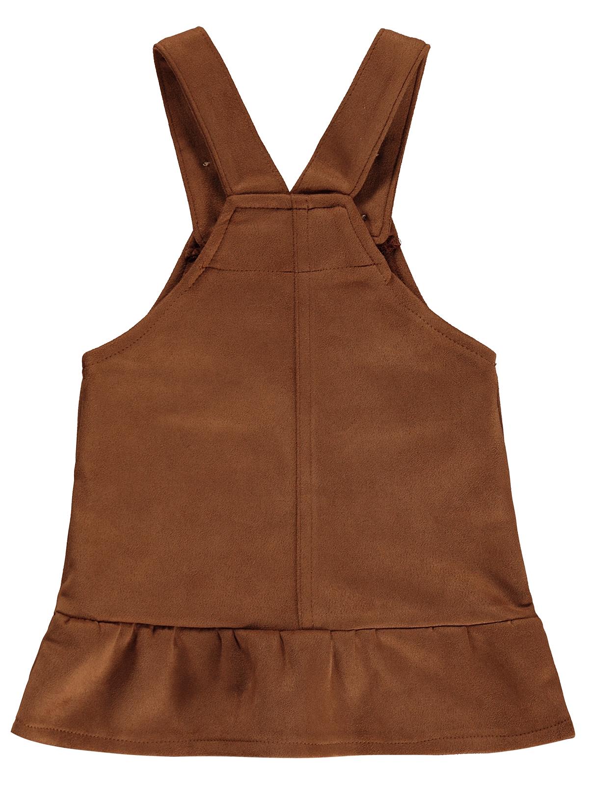 Civil Baby Askılı Cepli 6-18 Ay Elbise - Kahverengi