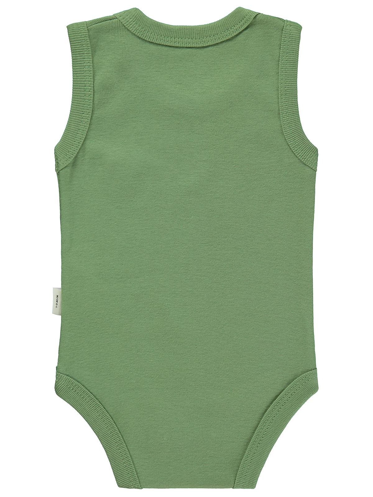 Civil Baby Dinozor Arkadaşlar Baskılı 0-3 Yaş Çıtçıtlı Badi - Haki