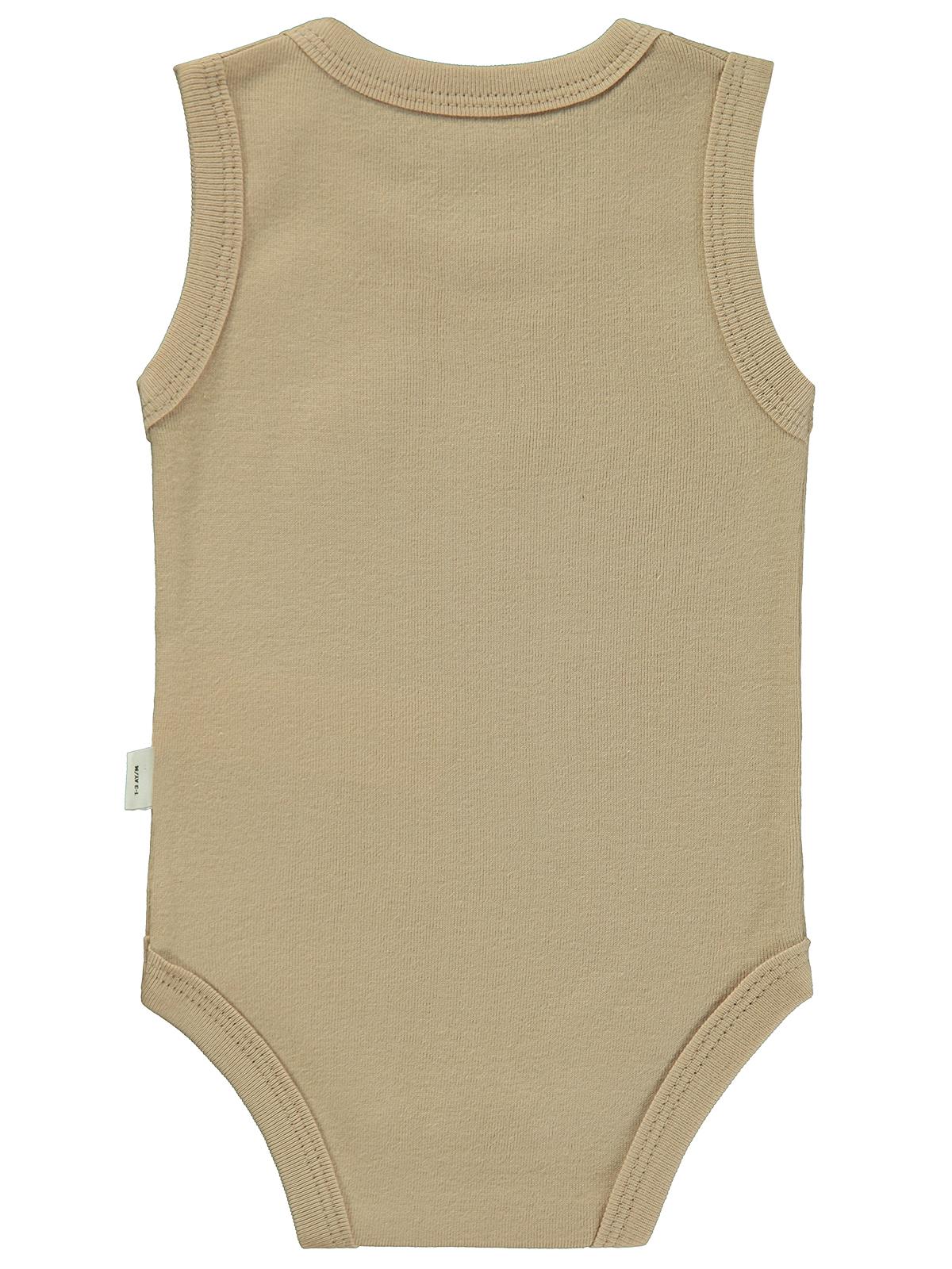 Civil Baby Dinozor Arkadaşlar Baskılı 0-3 Yaş Çıtçıtlı Badi - Kahverengi
