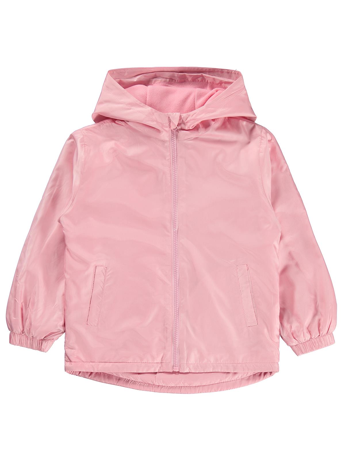 Civil Girls Polarlı Düz 6-9 Yaş Yağmurluk - Pudra