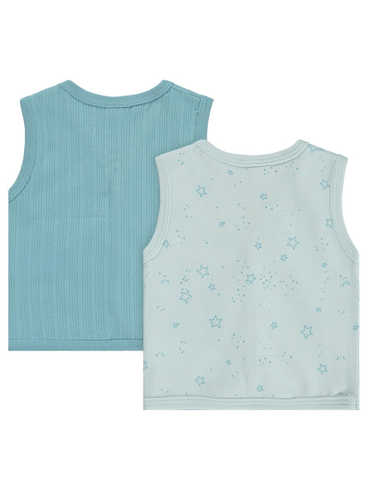 Civil Baby Mavi Jakarlı 2li 3-12 Ay Yelek - Mavi