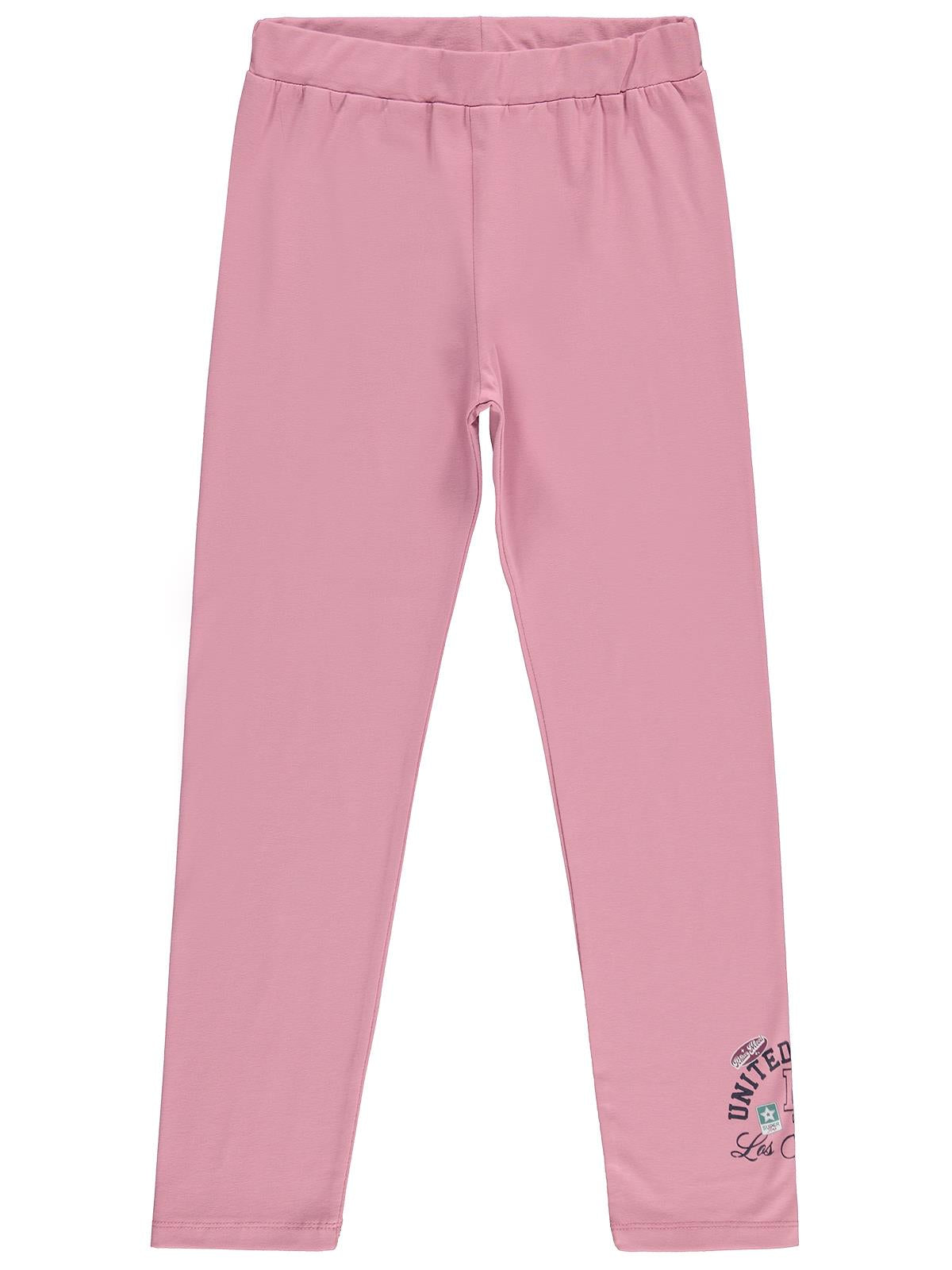 Civil Girls LA Baskılı 10-13 Yaş Tayt - Pembe
