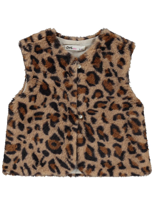 Civil Girls Leoparlı 2-5 Yaş Takım - Bej