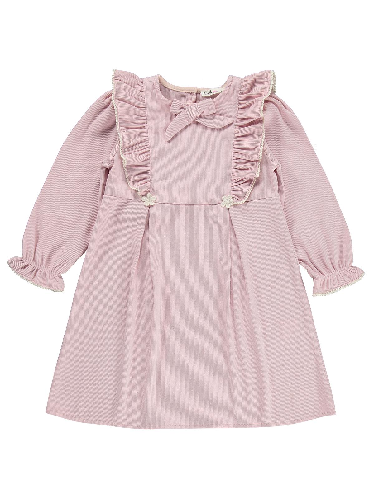 Civil Girls Fiyonklu 6-9 Yaş Elbise - Pembe