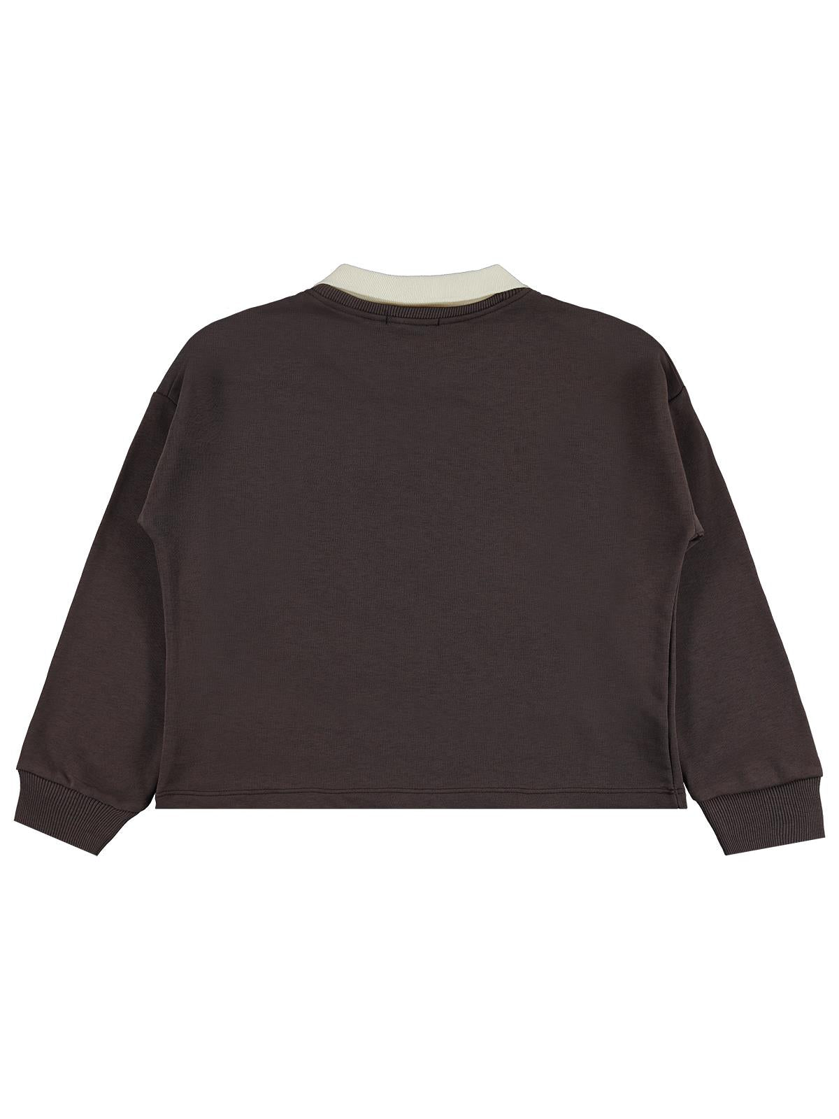 Civil Girls Polo Yaka 10-13 Yaş Sweatshirt - Kahverengi