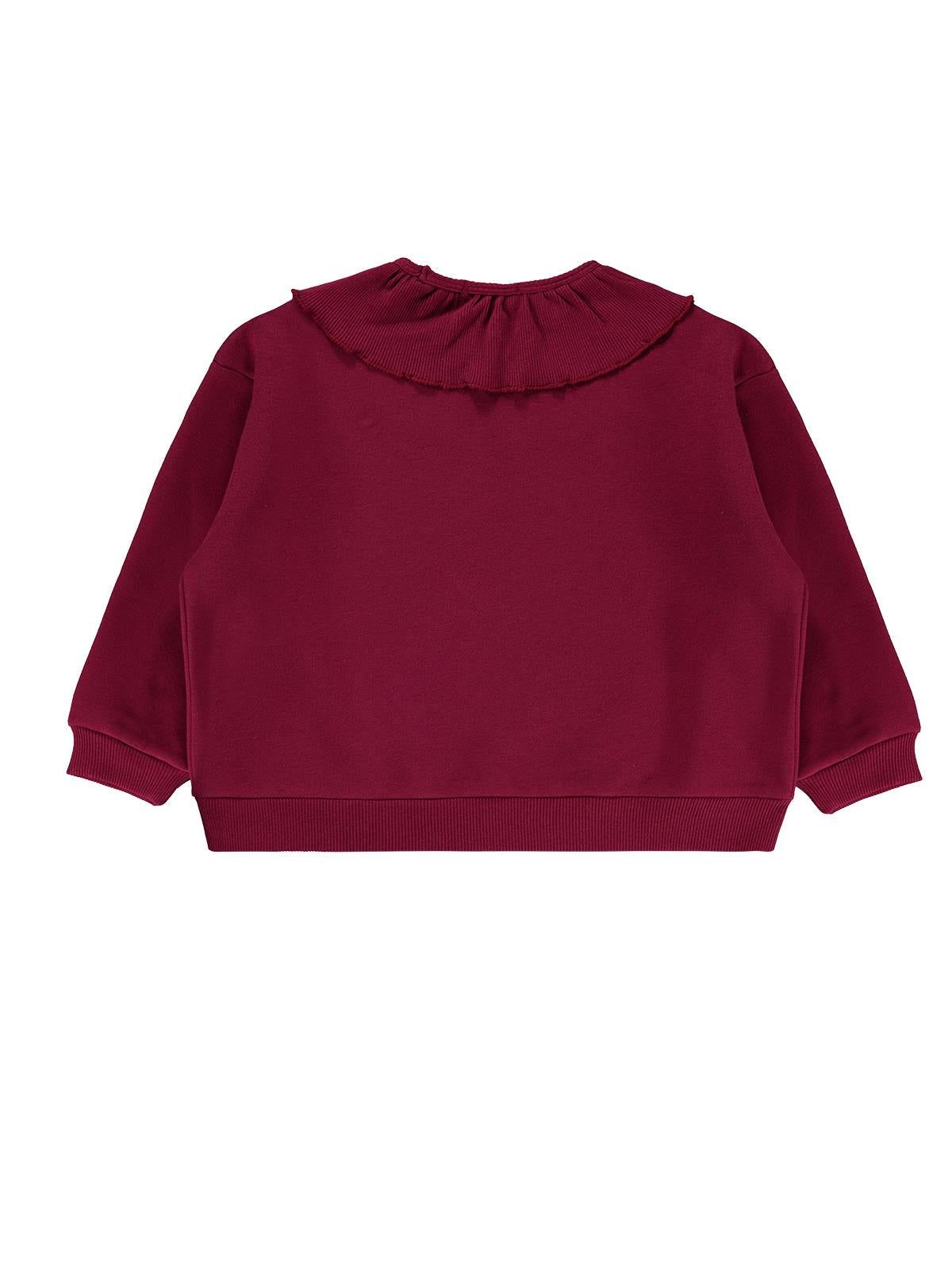 Civil Girls Kaşkorse Yakalı 6-9 Yaş Sweatshirt - Bordo