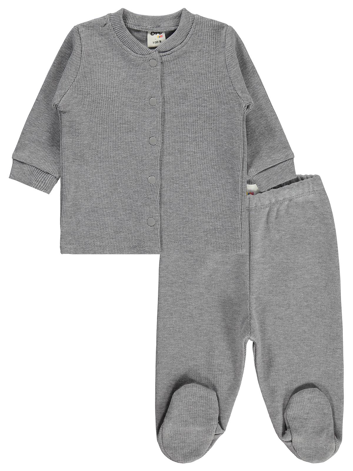 Civil Baby Basıc Patikli 1-9 Ay Pijama Takımı - Gri