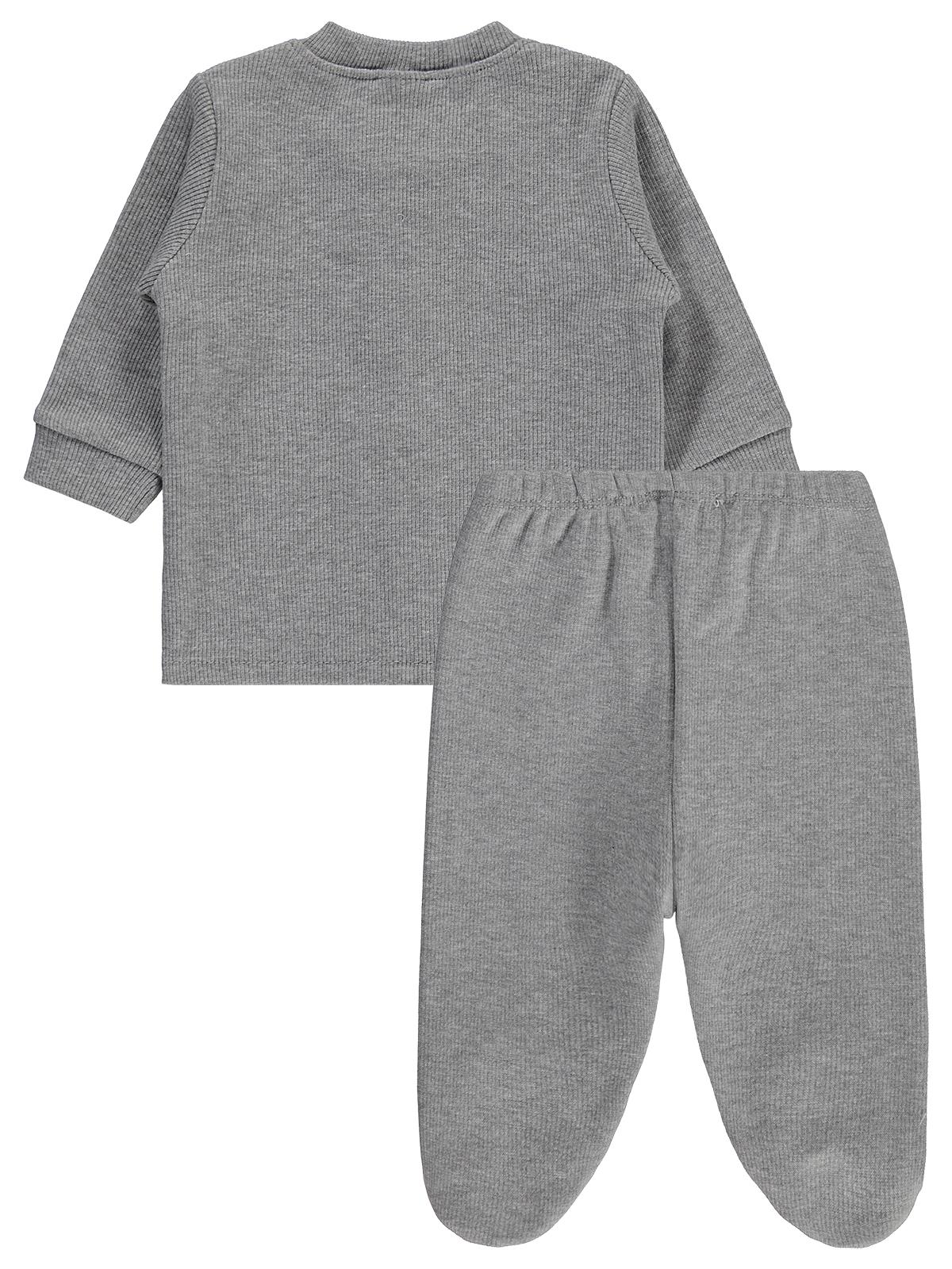 Civil Baby Basıc Patikli 1-9 Ay Pijama Takımı - Gri