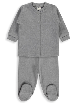 Civil Baby Basıc Patikli 1-9 Ay Pijama Takımı - Gri