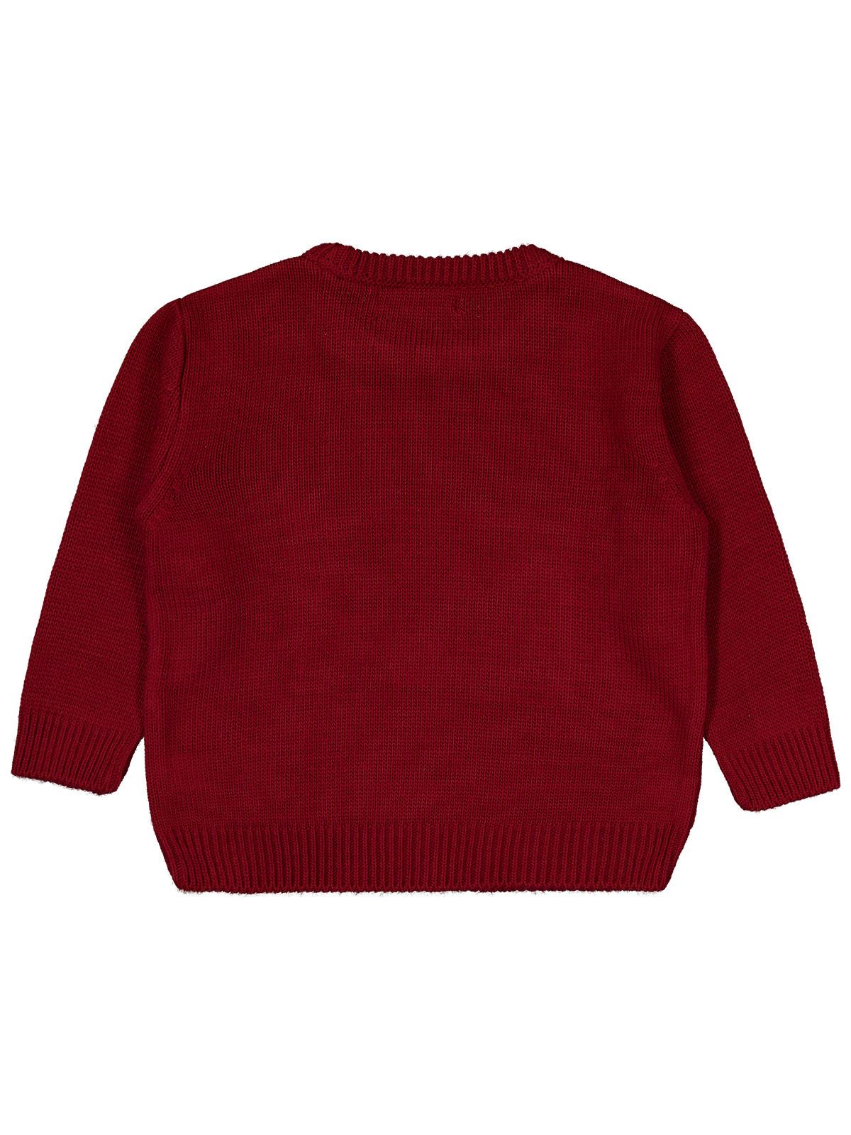 Civil Girls Fiyonk Desenli 2-5 Yaş Kazak  - Bordo