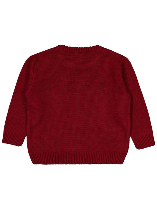 Civil Girls Fiyonk Desenli 2-5 Yaş Kazak  - Bordo