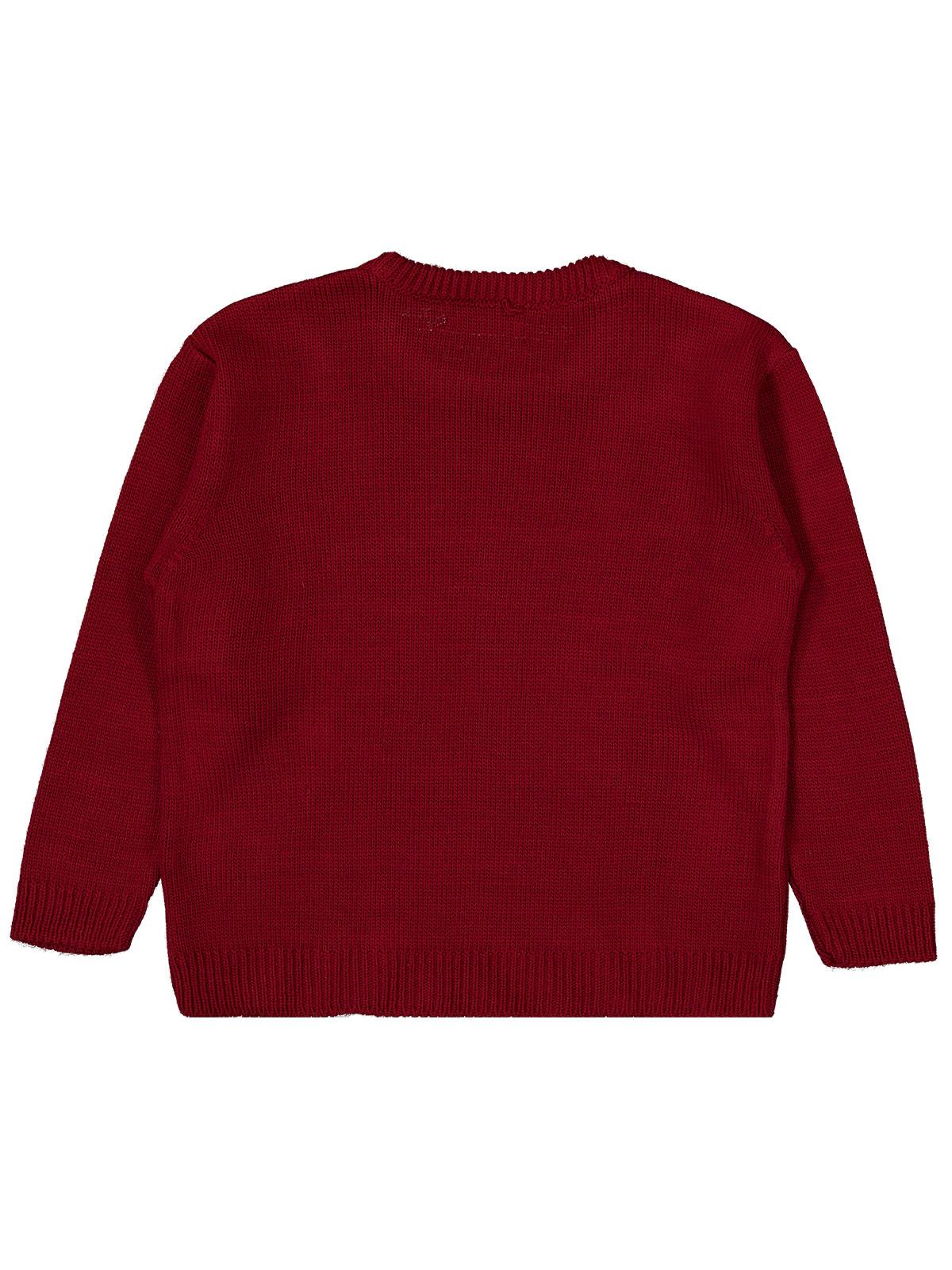 Civil Girls Fiyonk Desenli 6-9 Yaş Kazak  - Bordo