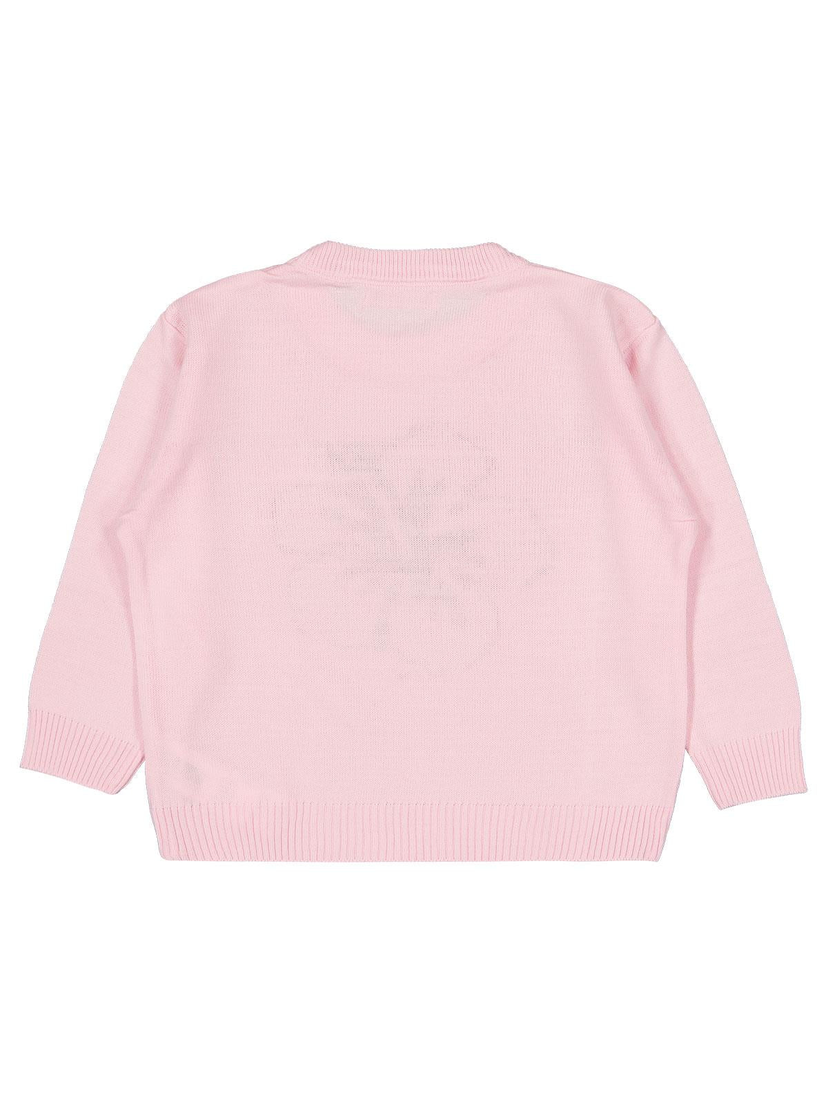 Civil Girls Hibiskus Desenli 2-5 Yaş Kazak  - Pembe