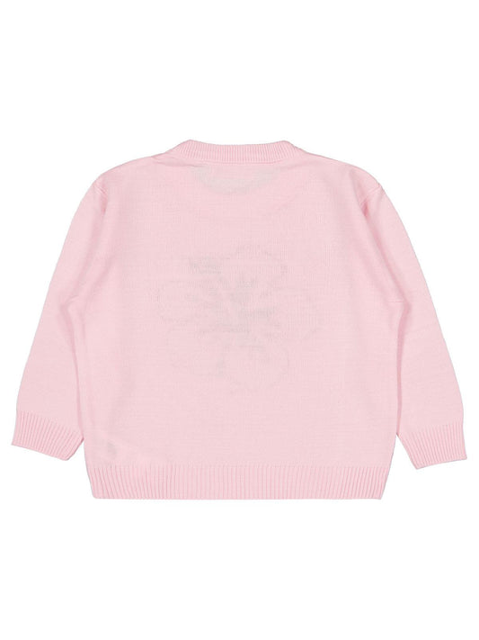 Civil Girls Hibiskus Desenli 2-5 Yaş Kazak  - Pembe