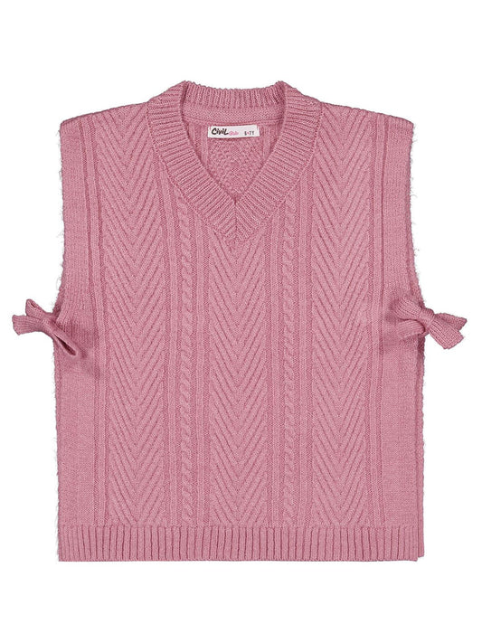 Civil Girls Bağlamalı 10-13 Yaş Süveter - Pembe
