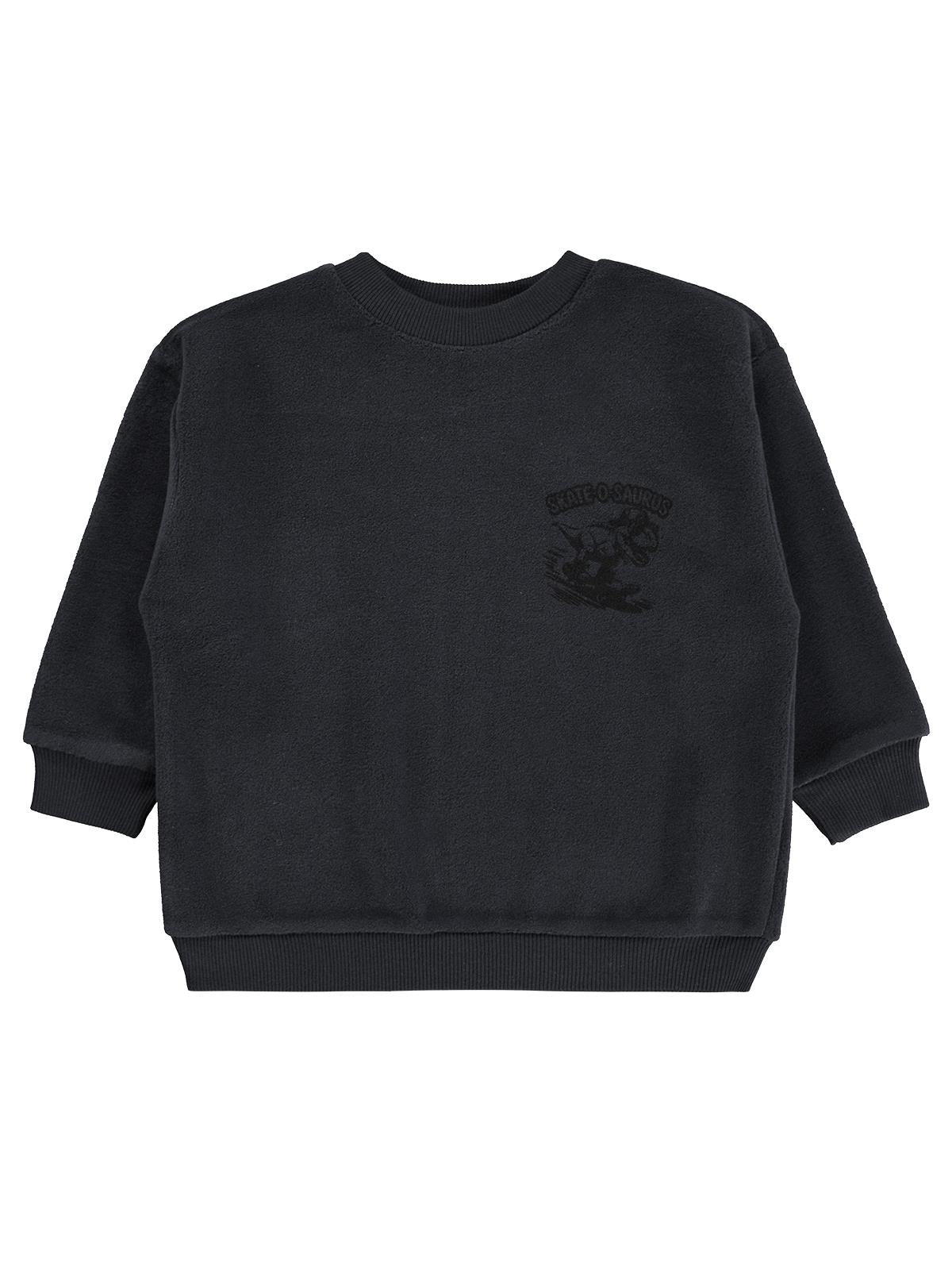 Civil Erkek Çocuk Trex Baskılı Sweatshirt | Polar Uzun Kol | Okul Kreş ve Günlük Kullanım - Gri