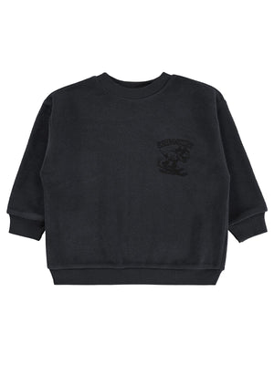 Civil Erkek Çocuk Trex Baskılı Sweatshirt | Polar Uzun Kol | Okul Kreş ve Günlük Kullanım - Gri