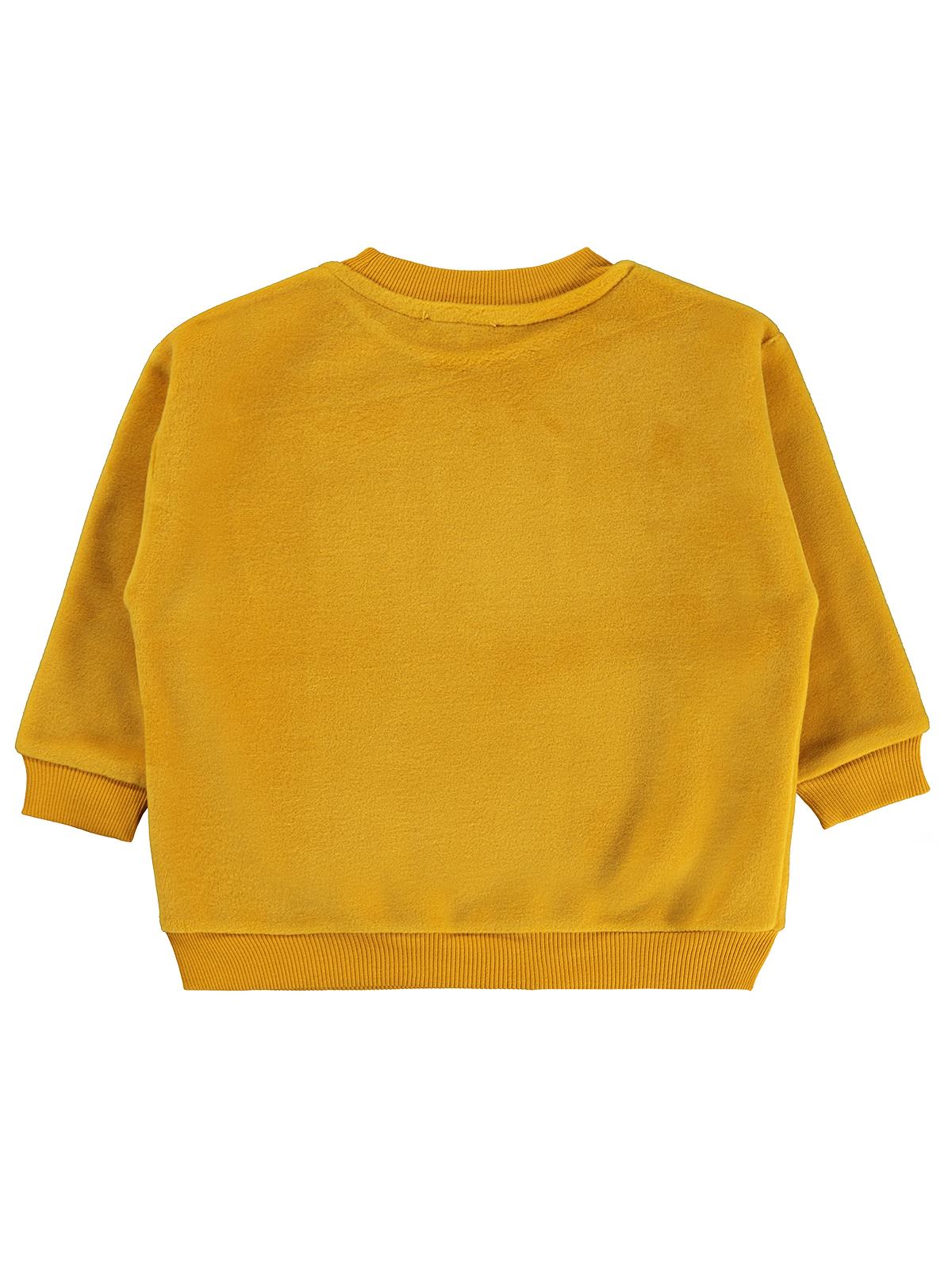 Civil Erkek Çocuk Trex Baskılı Sweatshirt | Polar Uzun Kol | Okul Kreş ve Günlük Kullanım - Hardal