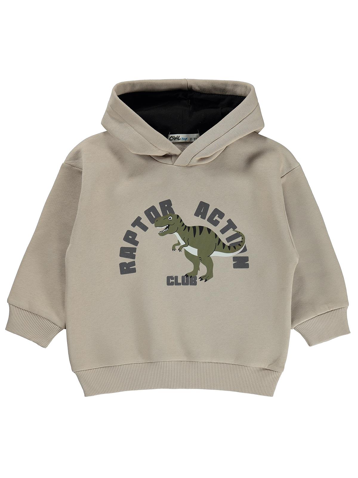 Civil Boys Raptor Baskılı 2-5 Yaş Sweatshirt - Bej