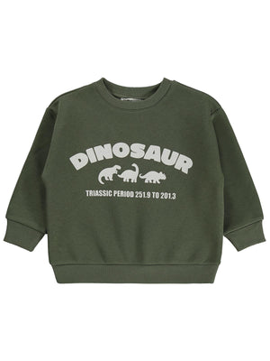 Civil Boys Dınosaur Baskılı 2-5 Yaş Sweatshirt - Haki
