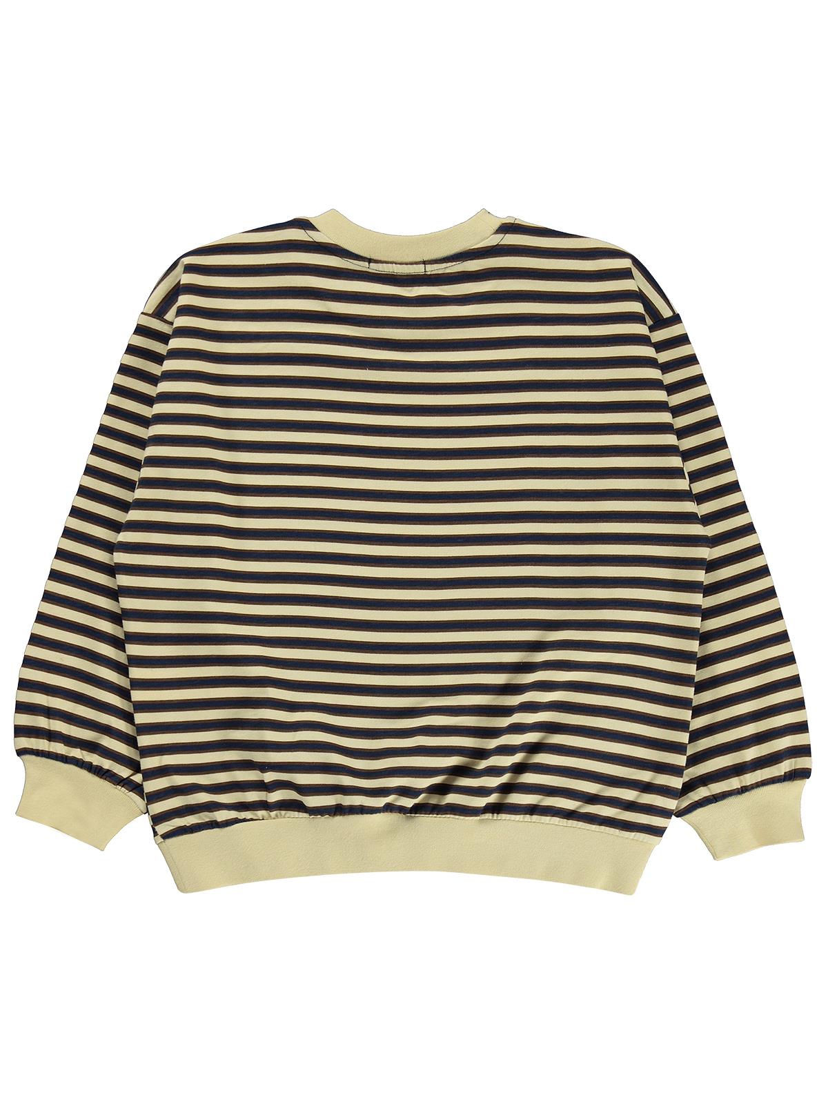 Civil Boys Çizgili Ayı Baskılı 10-13 Yaş Sweatshirt - Bej