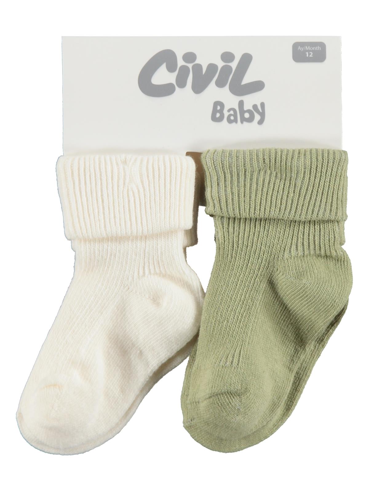 Civil Baby Basic Kıvrık 2'li 6- Bebek Erkek Çorap Set