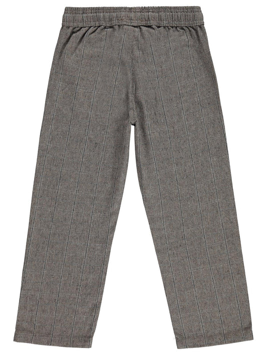 Civil Boys Pitikareli Bağcıklı 10-13 Yaş Pantolon - Kahverengi
