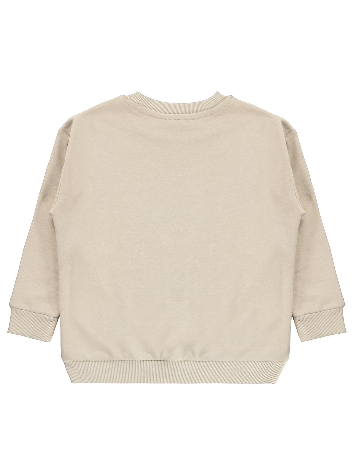 Civil Erkek Çocuk Kıng Baskılı Sweatshirt | 3 İp Uzun Kol | Okul Kreş ve Günlük Kullanım - Bej