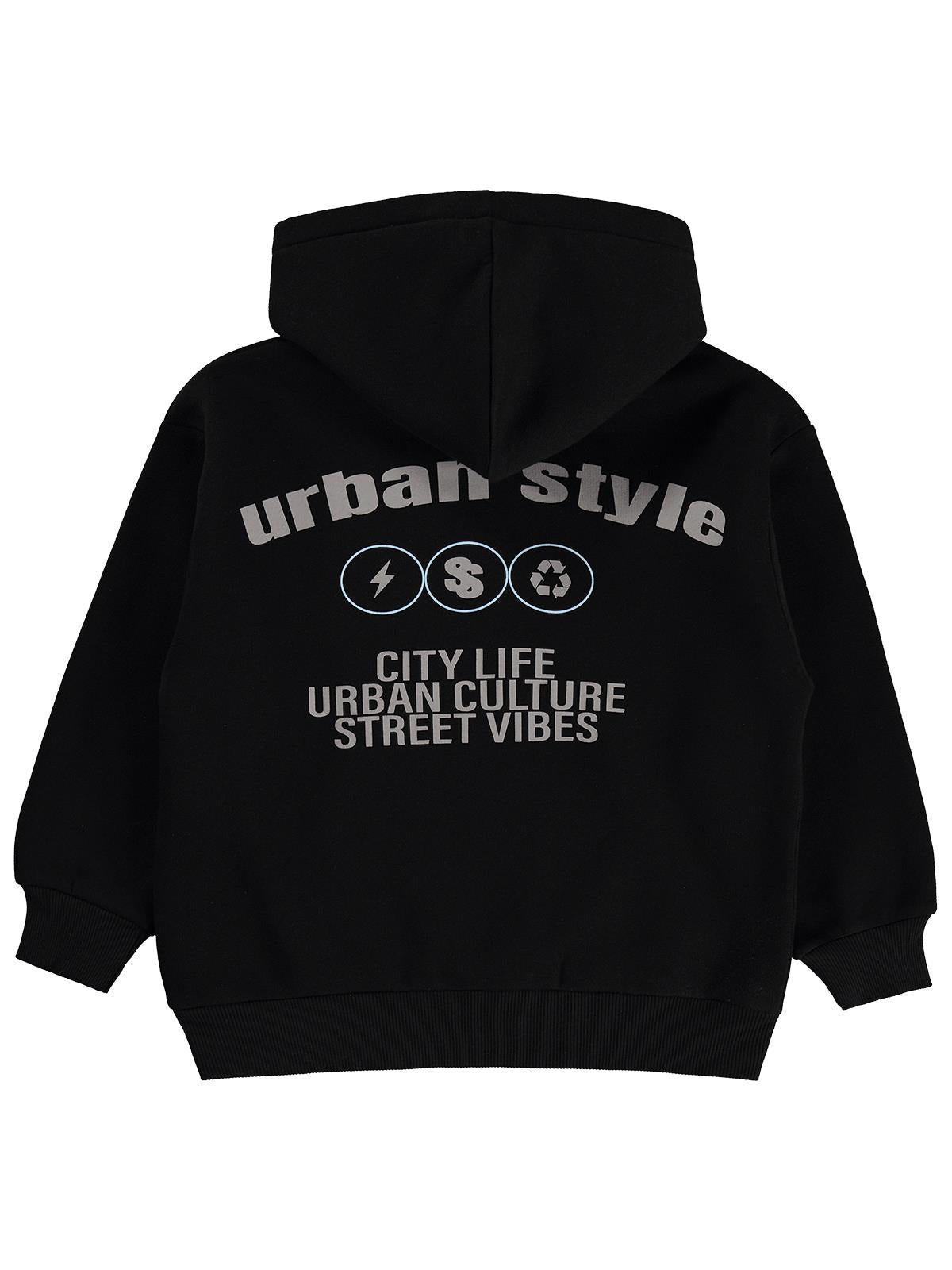 Civil Boys Urban Style Baskılı 6-9 Yaş Sweatshirt - Siyah