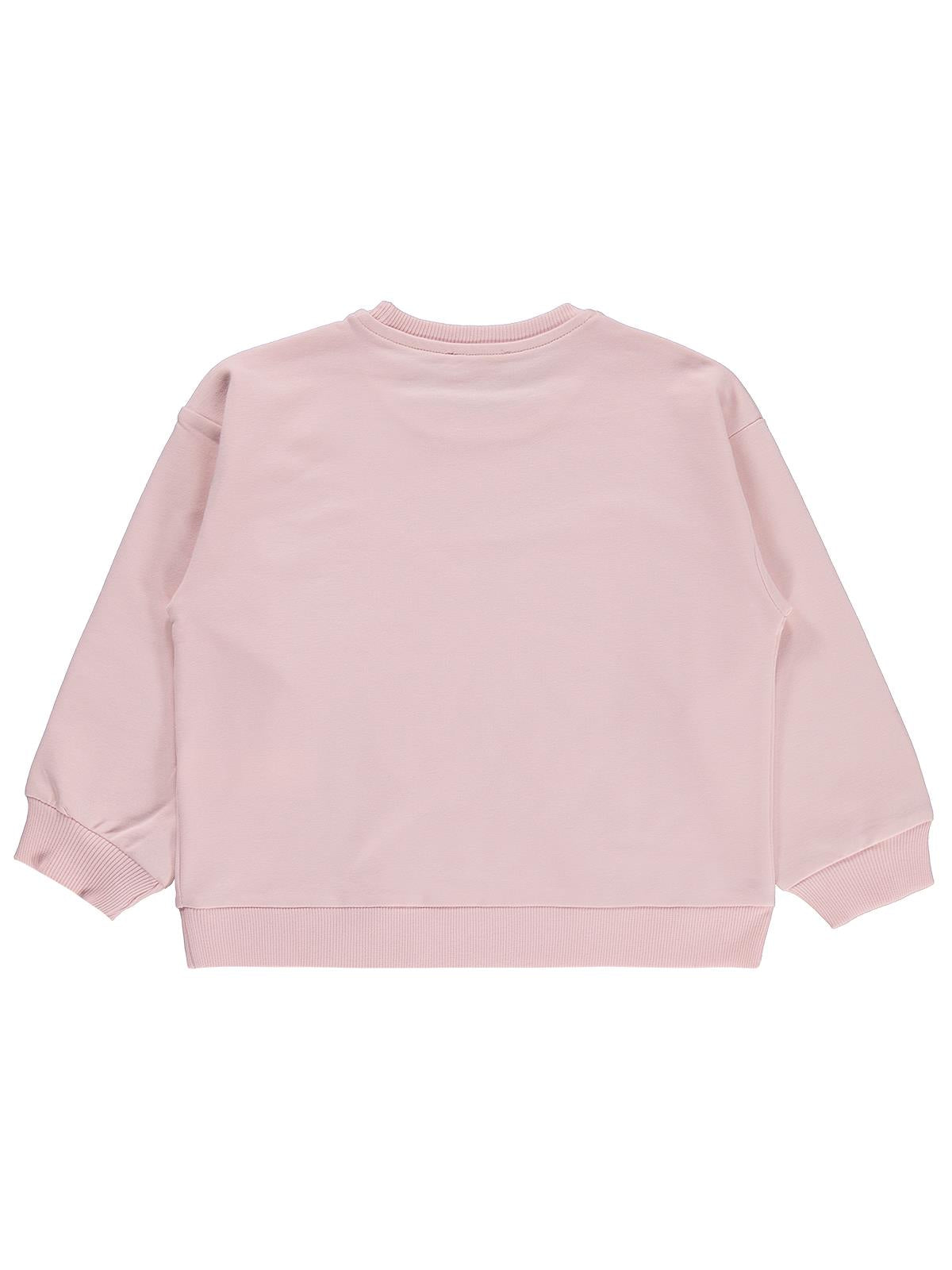 Civil Girls Kelebek Nakışlı 6-9 Yaş Sweatshirt - Pembe
