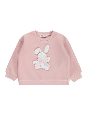 Civil Girls Tavşan Nakışlı 2-5 Yaş Sweatshirt - Pembe