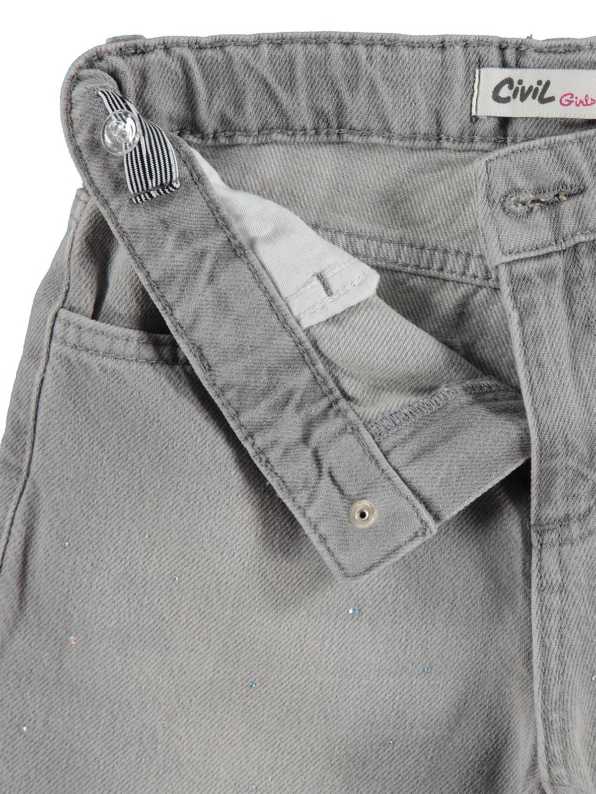 Civil Girls Taş Baskılı 10-13 Yaş Pantolon - Gri