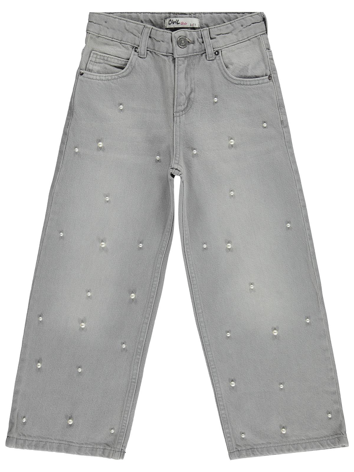 Civil Girls İncili 6-9 Yaş Pantolon - Gri