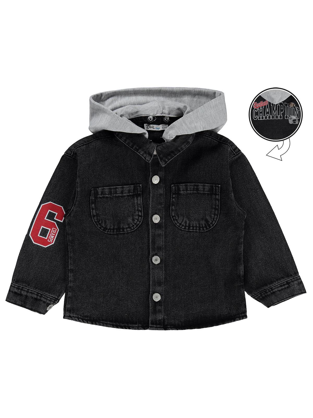 Civil Boys Kapüşonlu 2-5 Yaş Gömlek - Gri