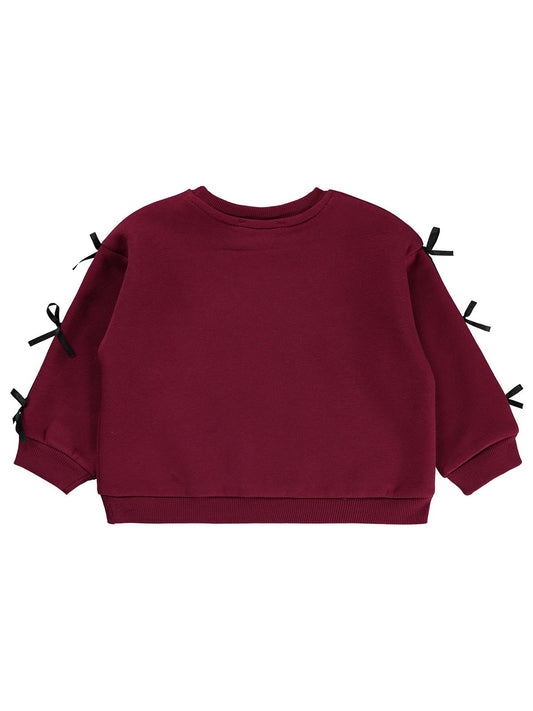 Civil Girls Stay Beautiful Baskılı 2-5 Yaş Sweatshirt - Bordo
