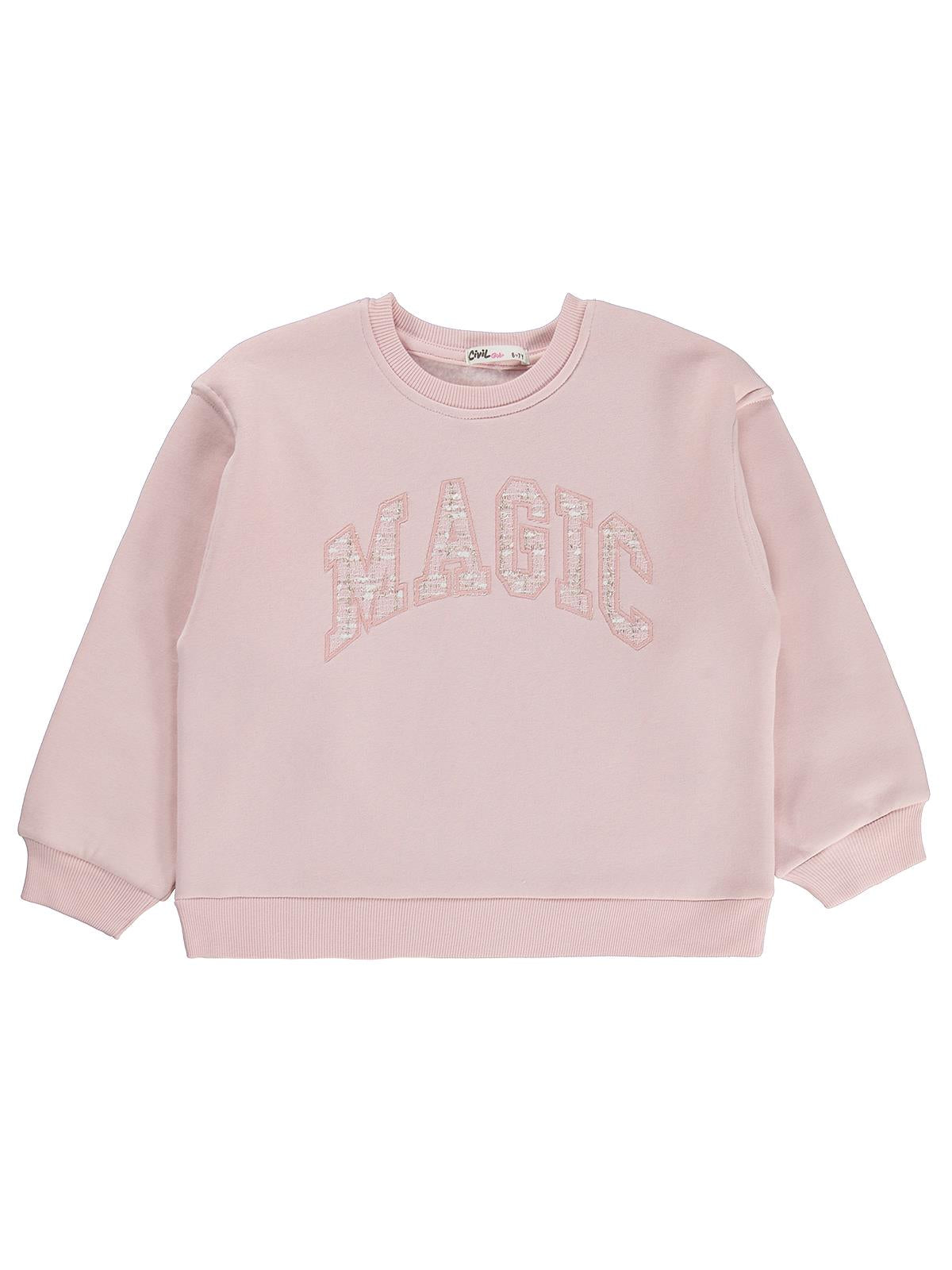 Civil Girls Magic Nakışlı 6-9 Yaş Sweatshirt - Pembe