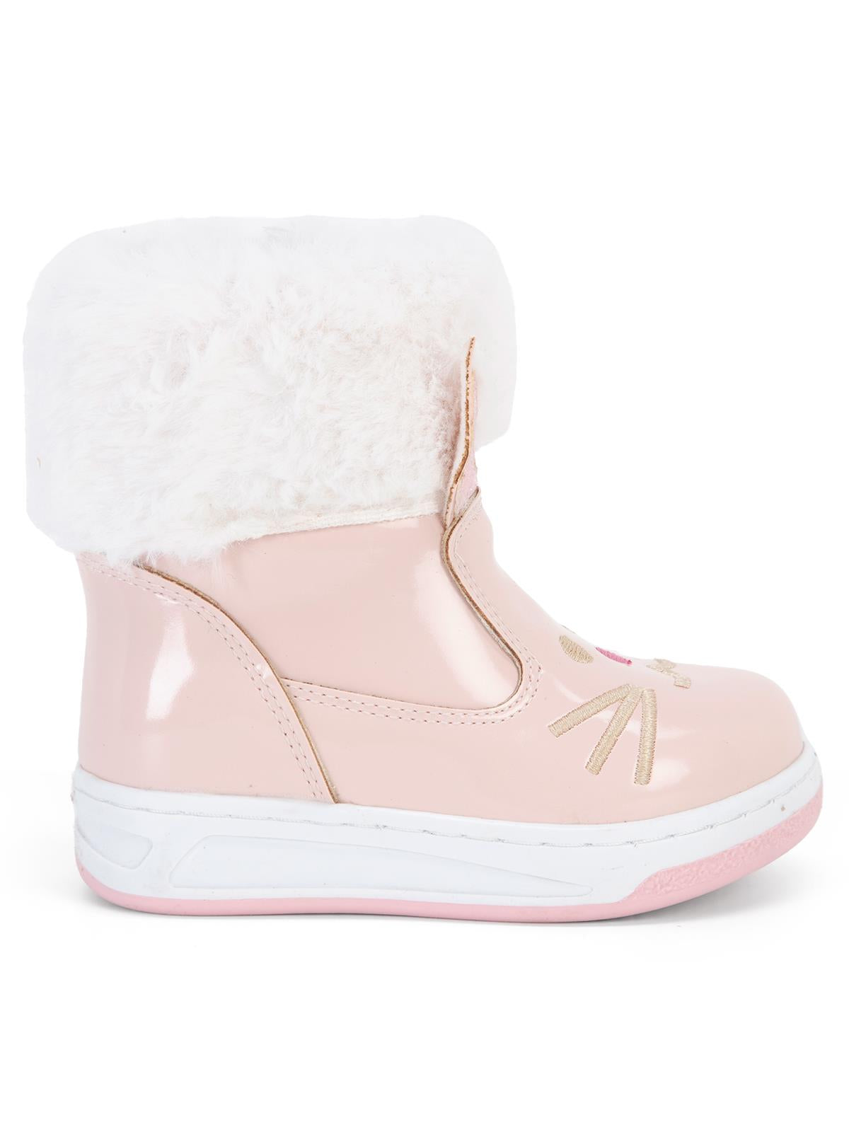 Civil Boots Kedi Nakışlı Rugan 21- Bot ve Çizme - Pembe