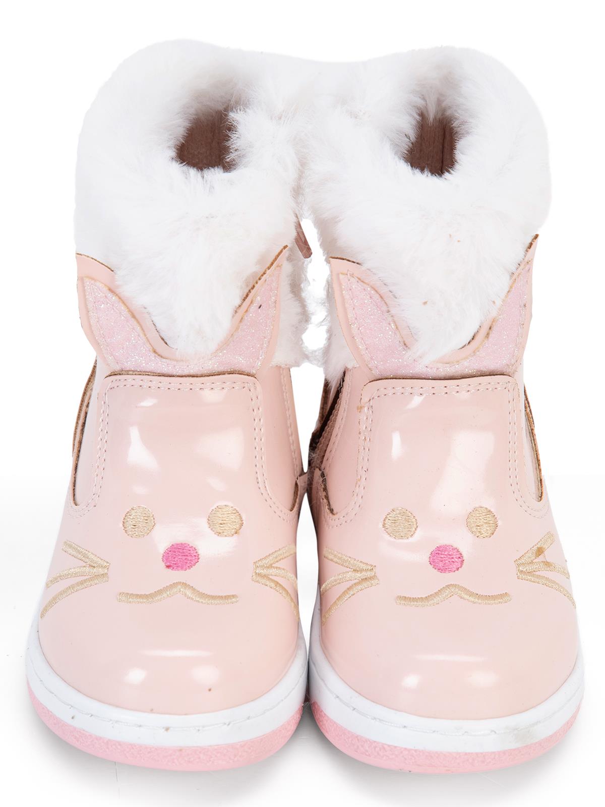 Civil Boots Kedi Nakışlı Rugan 21- Bot ve Çizme - Pembe