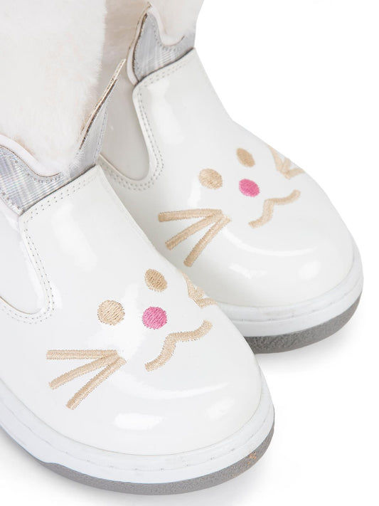 Civil Boots Kedi Nakışlı Rugan 26- Bot - Beyaz