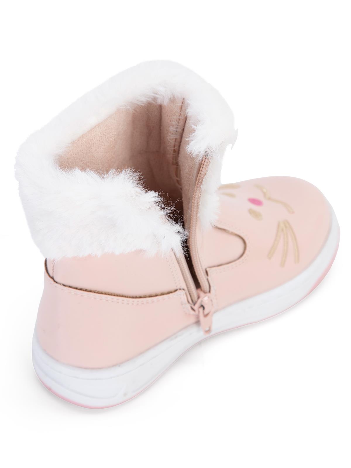 Civil Boots Kedi Nakışlı Rugan 26- Bot - Pembe