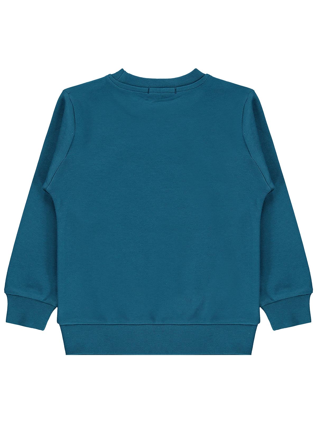 Civil Erkek Çocuk Kepçe Baskılı Sweatshirt Km | İnterlok Uzun Kol | Okul Kreş ve Günlük Kullanım - Yeşil
