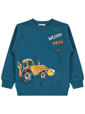 Civil Boys Kepçe Baskılı 2-5 Yaş Sweatshirt Km - Yeşil