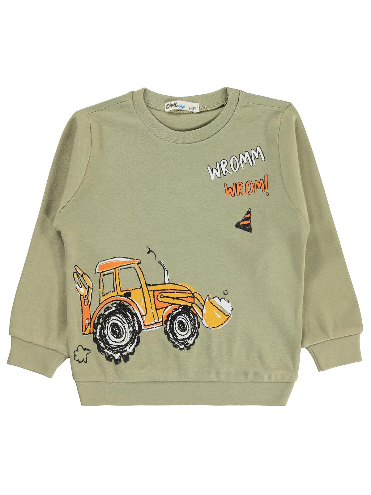 Civil Boys Kepçe Baskılı 2-5 Yaş Sweatshirt Km - Haki