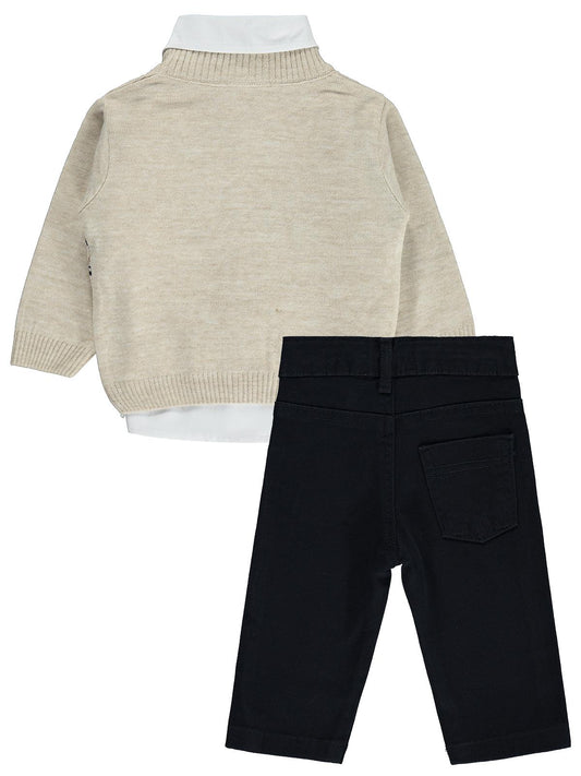 Civil Baby Desenli 6-18 Ay Takım - Bej