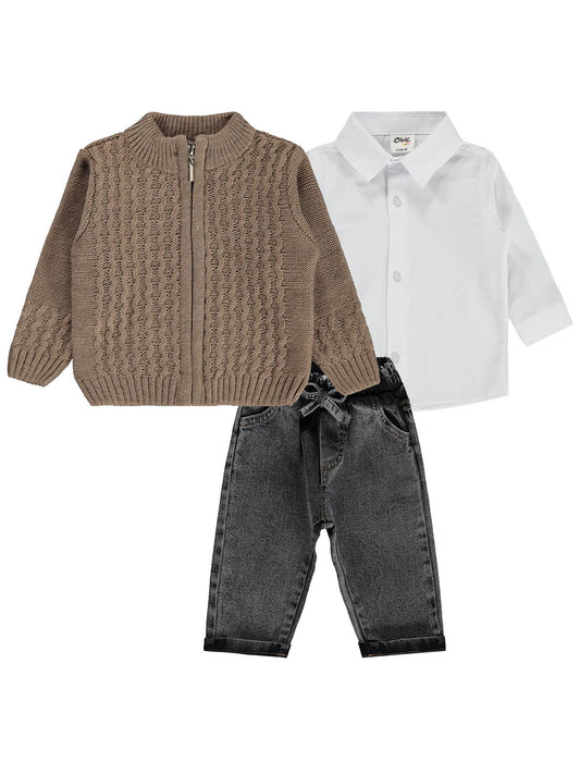 Civil Baby Trikolu 6-18 Ay Takım - Kahverengi