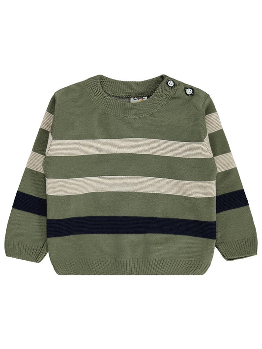 Civil Baby Çizgili 6-18 Ay Takım - Haki