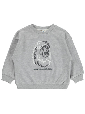 Civil Boys Aslan Baskılı 2-5 Yaş Sweatshirt - Gri