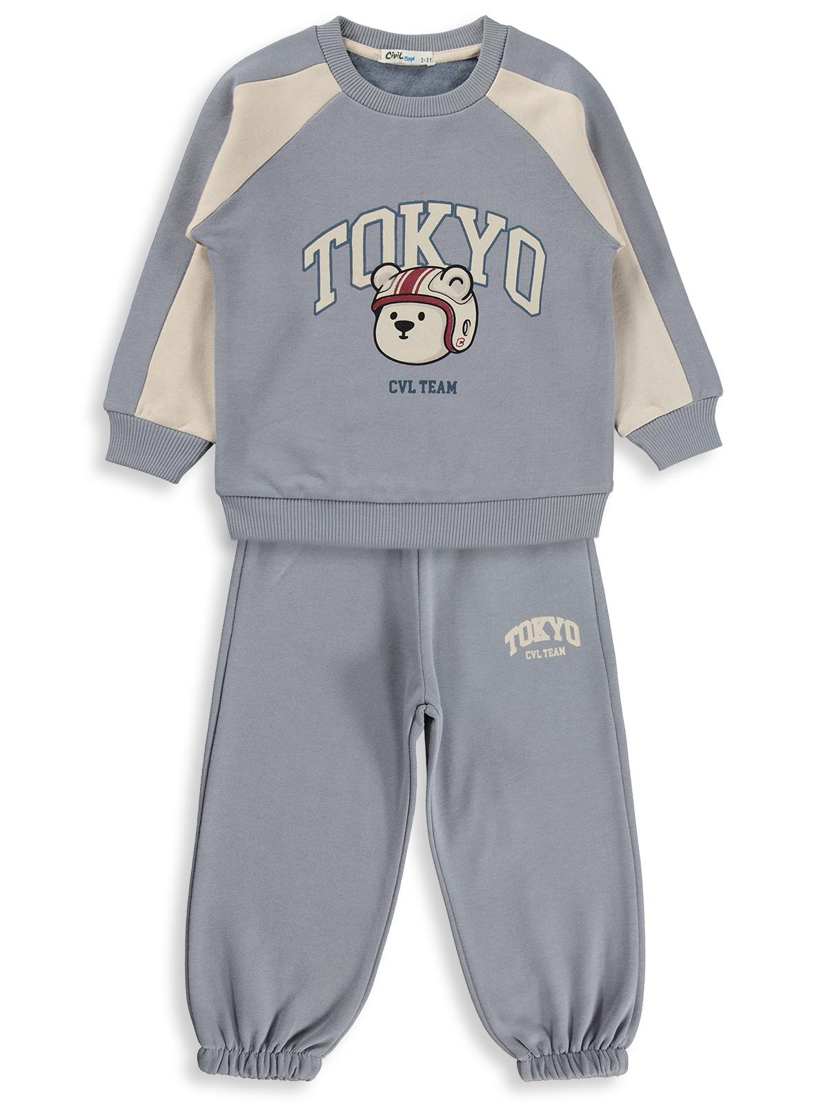 Civil Boys Tokyo Baskılı 2-5 Yaş Eşofman Takımı - Mavi