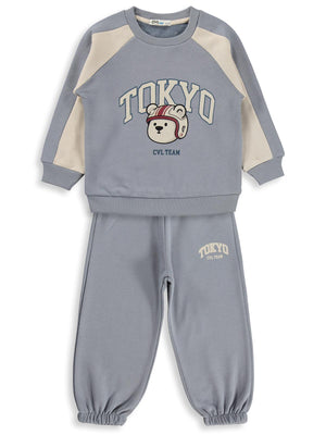 Civil Boys Tokyo Baskılı 2-5 Yaş Eşofman Takımı - Mavi