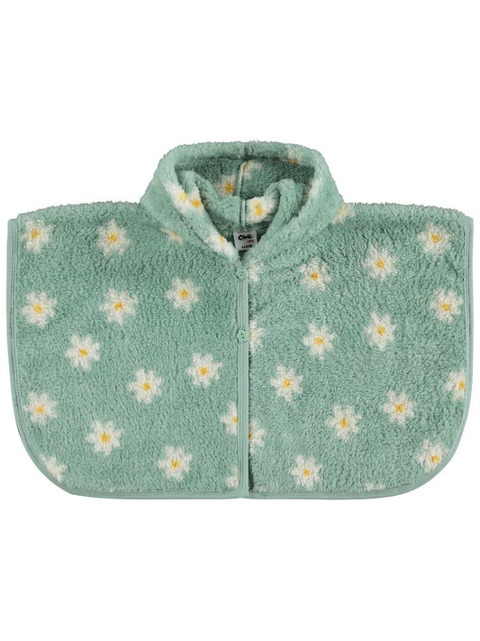 Civil Baby Çiçek Empirme Kapşonlu 6-18 Ay Pelerin - Yeşil